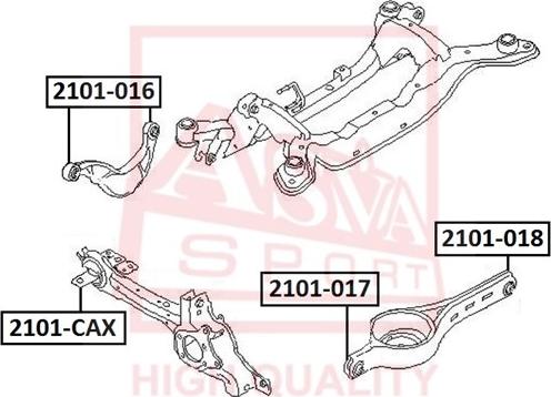 ASVA 2101-CAX - Сайлентблок, рычаг подвески колеса unicars.by