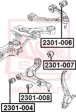 ASVA 2301-007 - Сайлентблок, рычаг подвески колеса unicars.by