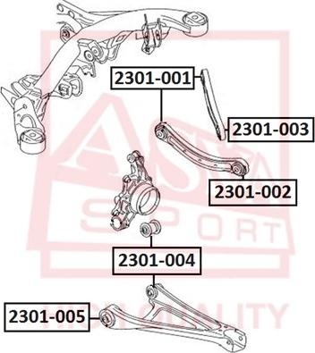 ASVA 2301-005 - Сайлентблок, рычаг подвески колеса unicars.by