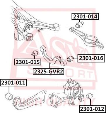 ASVA 2301-012 - Сайлентблок, рычаг подвески колеса unicars.by