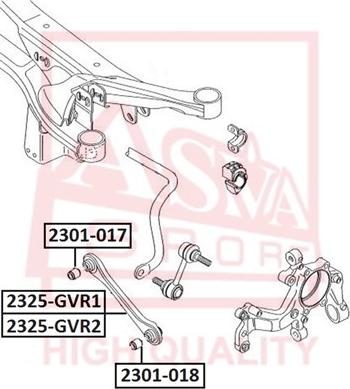 ASVA 2301-017 - Сайлентблок, рычаг подвески колеса unicars.by