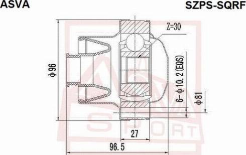 ASVA SZPS-SQRF - Шарнирный комплект, ШРУС, приводной вал unicars.by