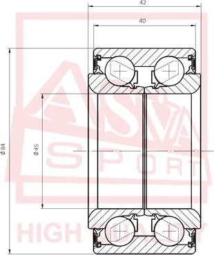 ASVA DAC45844042 - Подшипник ступицы колеса unicars.by