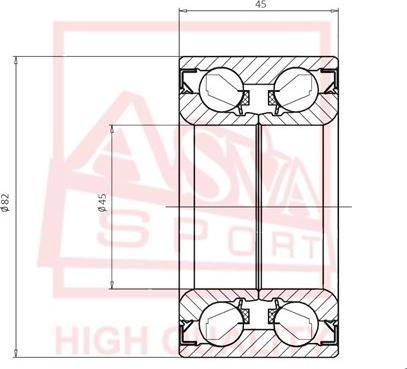 ASVA DAC45820045 - Подшипник ступицы колеса unicars.by