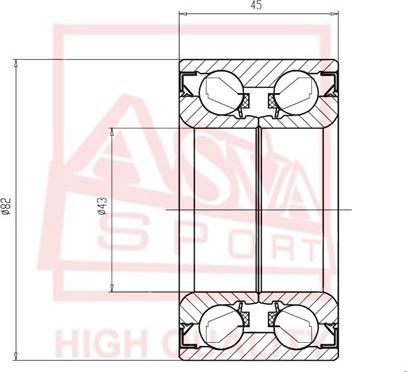 ASVA DAC43820045 - Подшипник ступицы колеса unicars.by