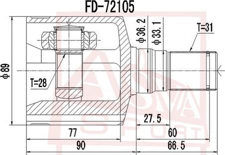 ASVA FDIL-CA2E - Шарнирный комплект, ШРУС, приводной вал unicars.by