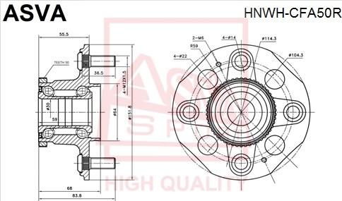 ASVA HNWH-CFA50R - Ступица колеса, поворотный кулак unicars.by