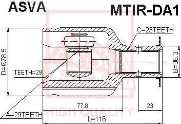 ASVA MTIR-DA1 - Шарнирный комплект, ШРУС, приводной вал unicars.by