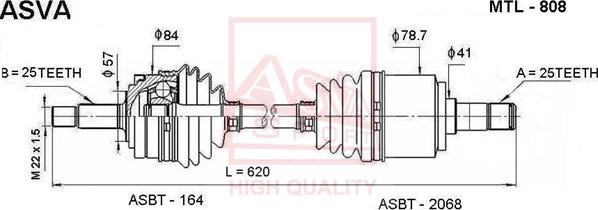 ASVA MTL-808 - Приводной вал unicars.by