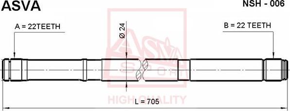 ASVA NSH-006 - Приводной вал unicars.by