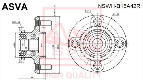 ASVA NSWH-B15A42R - Ступица колеса, поворотный кулак unicars.by