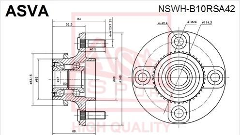 ASVA NSWH-B10RSA42 - Ступица колеса, поворотный кулак unicars.by