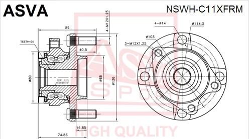 ASVA NSWH-C11XFRM - Ступица колеса, поворотный кулак unicars.by