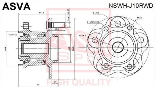 ASVA NSWH-J10RWD - Ступица колеса, поворотный кулак unicars.by