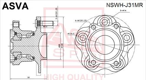 ASVA NSWH-J31MR - Ступица колеса, поворотный кулак unicars.by