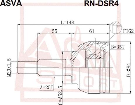 ASVA RN-DSR4 - Шарнирный комплект, ШРУС, приводной вал unicars.by