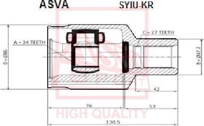ASVA SYIU-KR - Шарнирный комплект, ШРУС, приводной вал unicars.by