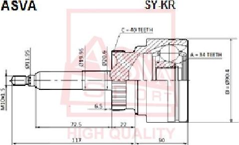 ASVA SY-KR - Шарнирный комплект, ШРУС, приводной вал unicars.by