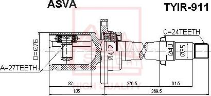 ASVA TYIR-911 - Шарнирный комплект, ШРУС, приводной вал unicars.by