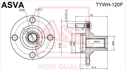 ASVA TYWH-120F - Ступица колеса, поворотный кулак unicars.by