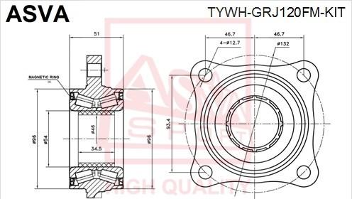 ASVA TYWH-GRJ120FM-KIT - Ступица колеса, поворотный кулак unicars.by