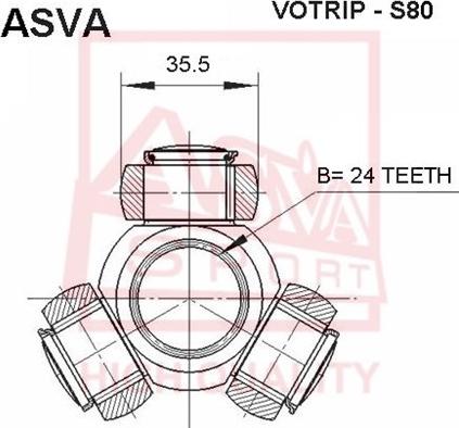 ASVA VOTRIP-S80 - Шарнирный комплект, ШРУС, приводной вал unicars.by