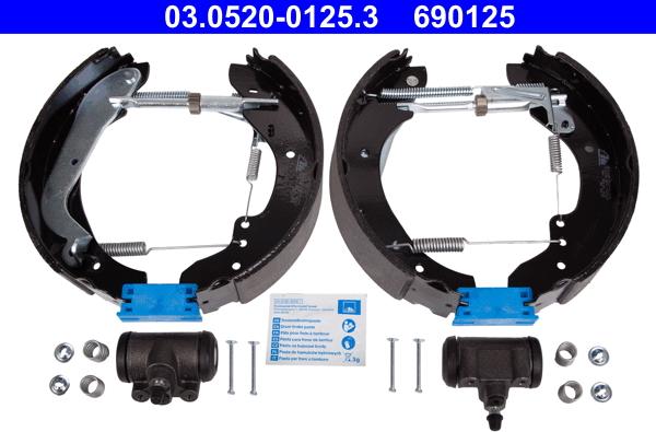 ATE 03.0520-0125.3 - Комплект тормозных колодок, барабанные unicars.by