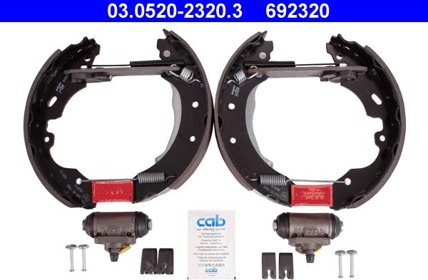 ATE 03.0520-2320.3 - Комплект тормозных колодок, барабанные unicars.by