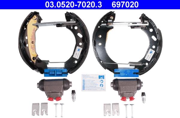 ATE 03.0520-7020.3 - Комплект тормозных колодок, барабанные unicars.by