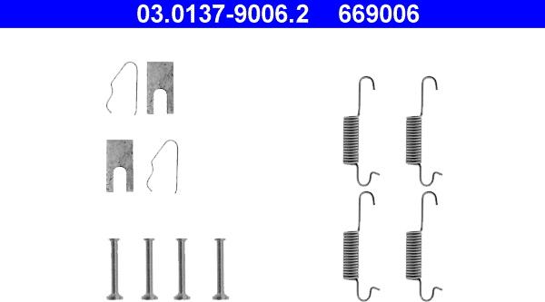 ATE 03.0137-9006.2 - Комплектующие, барабанный тормозной механизм unicars.by