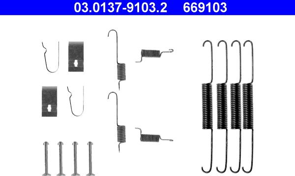 ATE 03.0137-9103.2 - Комплектующие, барабанный тормозной механизм unicars.by