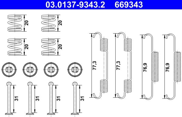 ATE 03.0137-9343.2 - Комплектующие, стояночная тормозная система unicars.by