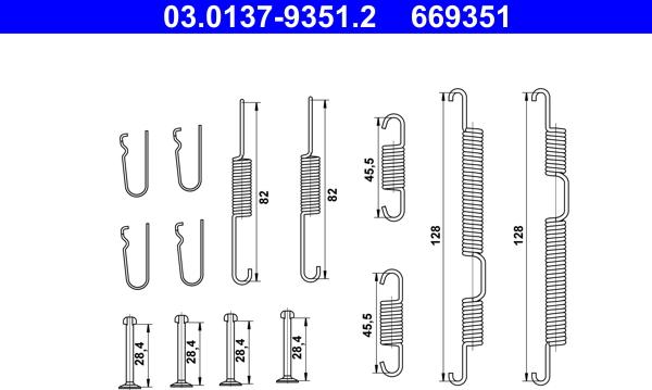 ATE 03.0137-9351.2 - Комплектующие, барабанный тормозной механизм unicars.by