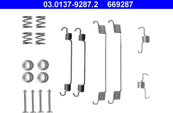 ATE 03.0137-9287.2 - Комплектующие, барабанный тормозной механизм unicars.by