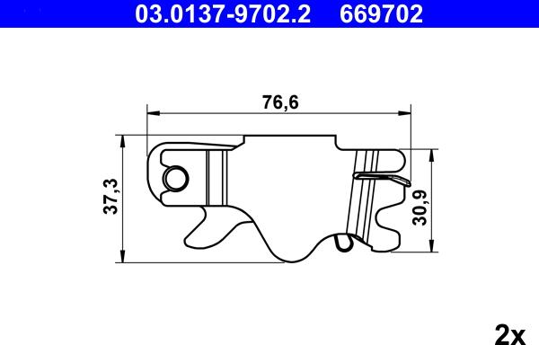 ATE 03.0137-9702.2 - Комплектующие, стояночная тормозная система unicars.by