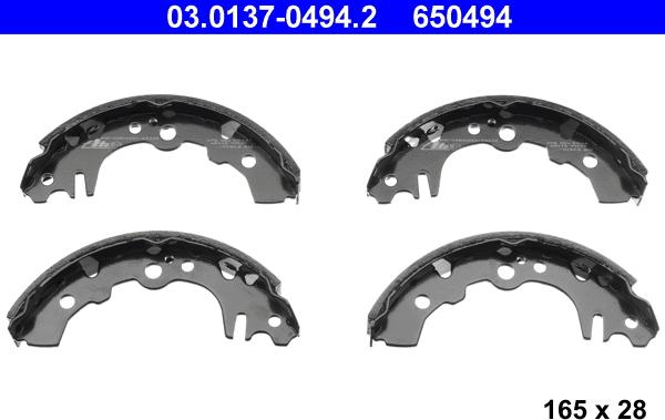ATE 03.0137-0494.2 - Комплект тормозных колодок, барабанные unicars.by