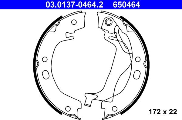 ATE 03.0137-0464.2 - Комплект тормозов, ручник, парковка unicars.by