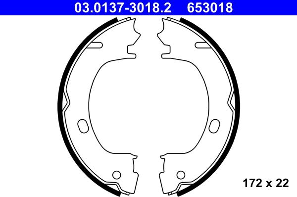 ATE 03.0137-3018.2 - Комплект тормозов, ручник, парковка unicars.by