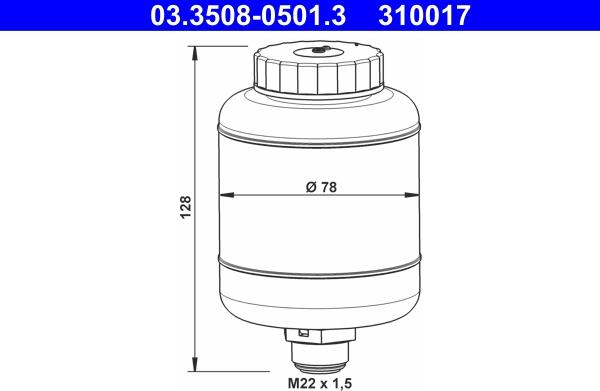 ATE 03.3508-0501.3 - Компенсационный бак, тормозная жидкость unicars.by