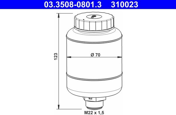 ATE 03.3508-0801.3 - Компенсационный бак, тормозная жидкость unicars.by
