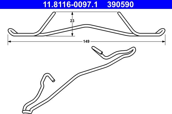 ATE 11.8116-0097.1 - Пружина, тормозной суппорт unicars.by