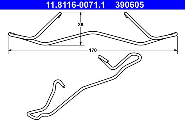 ATE 11.8116-0071.1 - Пружина, тормозной суппорт unicars.by