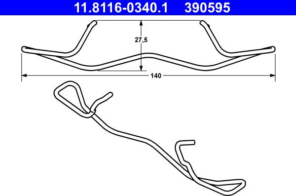 ATE 11.8116-0340.1 - Пружина, тормозной суппорт unicars.by