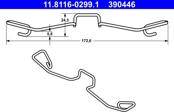 ATE 11.8116-0299.1 - Пружина, тормозной суппорт unicars.by