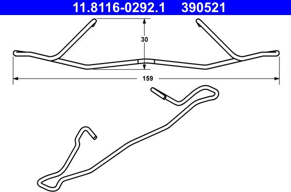 ATE 11.8116-0292.1 - Пружина, тормозной суппорт unicars.by