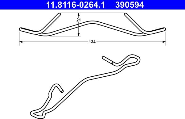 ATE 11.8116-0264.1 - Пружина, тормозной суппорт unicars.by