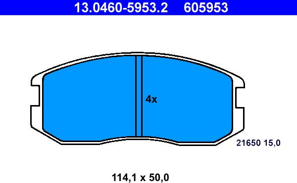 ATE 13.0460-5953.2 - Тормозные колодки, дисковые, комплект unicars.by