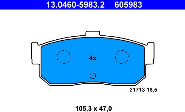 ATE 13.0460-5983.2 - Тормозные колодки, дисковые, комплект unicars.by