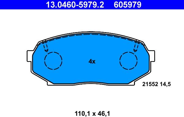 ATE 13.0460-5979.2 - Тормозные колодки, дисковые, комплект unicars.by