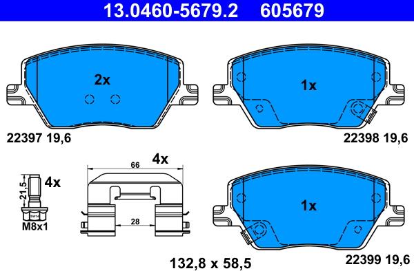 ATE 13.0460-5679.2 - Тормозные колодки, дисковые, комплект unicars.by